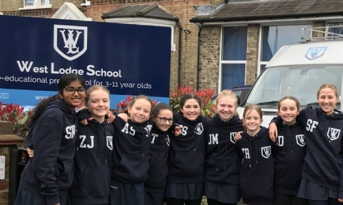 Netball team pictured outside West Lodge School, an independent preparatory school in Sidcup